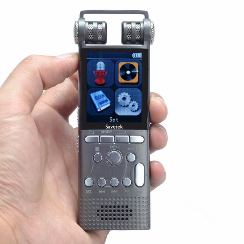 Grabadora De Voz Digital Con Microfono Doble 