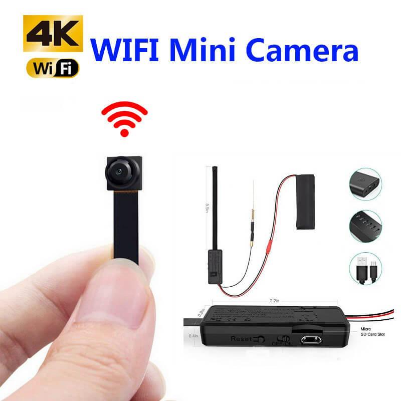 Caméra cachée 4k 1080p HD Mini caméra espion Wi-Fi portable avec Vis  Wireless Surveil Spy Camera Mot Detect pour l'extérieur / intérieur